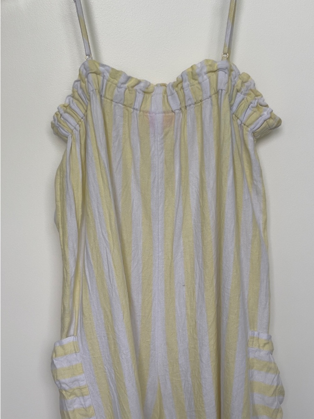 Yellow & White Striped women’s Jumpsuit - Picture 8 of 8